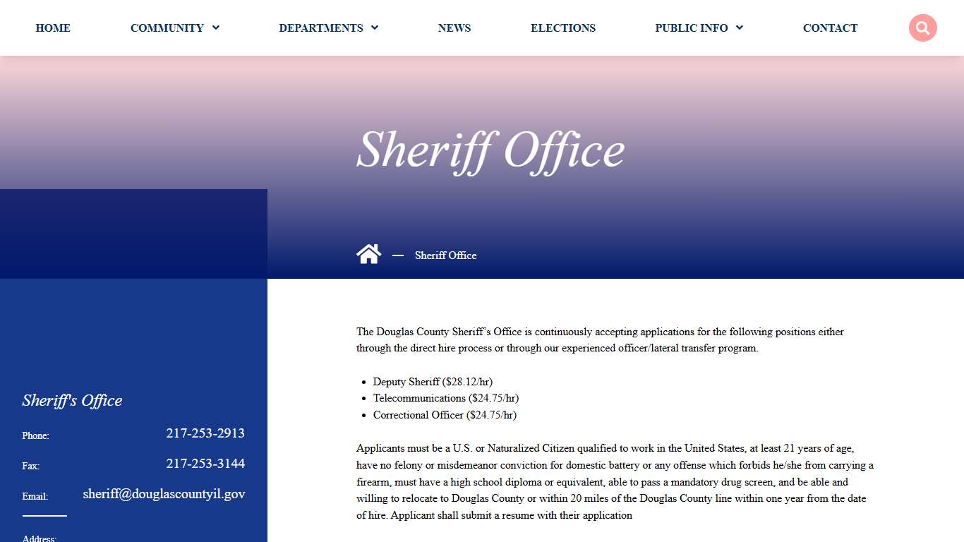 Sheriff Office | Douglas County, IL